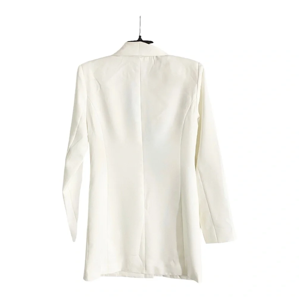 Steve Madden Lana Blazer Mini Dress Double Breasted Tuxedo Jacket Long Sleeves - Picture 5 of 6